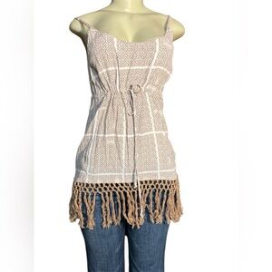 CAbi Tan Sleeveless Tie Front Camisole